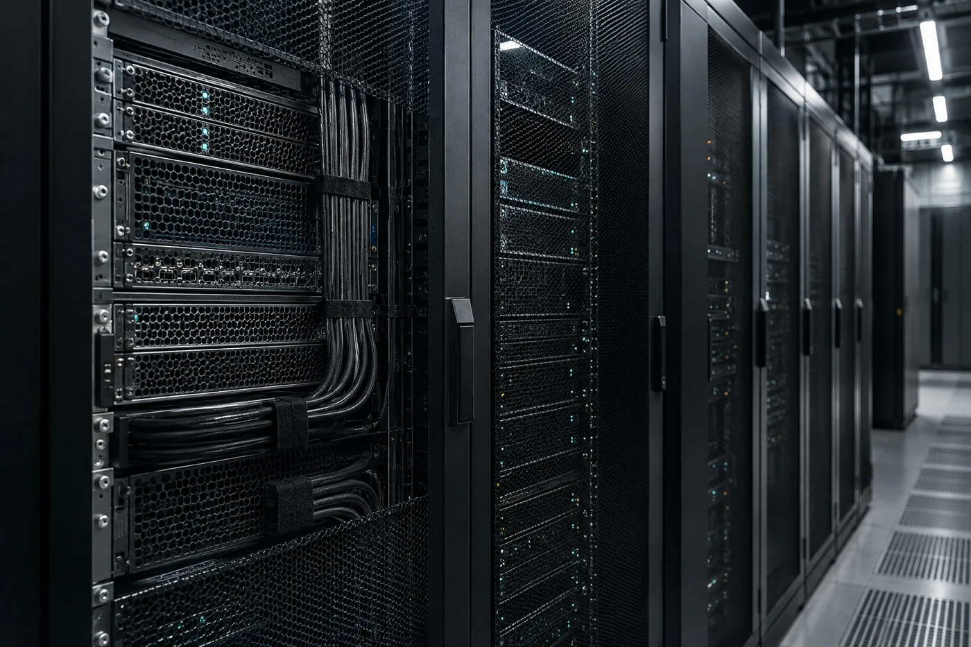 Detail of carefully organized server infrastructure